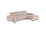 Mid.you , Creme , Textil , Ottomane rechts, L-Form , 267x165 cm , Stoffauswahl, Rücken echt, Armteil links , Wohnzimmer, Sofas & Couches, Schlafsofas, Ecksofas mit Schlaffunktion