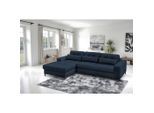 Livetastic , Dunkelblau , Textil , Füllung: Silikon , Ottomane links, L-Form , 260x176 cm , Made in EU , Liegefunktion, Rücken echt , Wohnzimmer, Sofas & Couches, Wohnlandschaften, Ecksofas