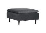 Mid.you , Anthrazit , Textil , Buche , massiv , quadratisch , 75x45x75 cm , Wohnzimmer, Hocker, Hocker