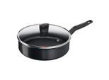 Tefal , Schwarz , Metall , rund , antihaftbeschichtet , Kochen & Essen, Pfannen, Schmorpfannen