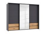 Möbelix , Grau, Eiche Artisan , Holzwerkstoff , 3 Fächer , 4 Schublade(n) Schubladen , 271x210x62 cm , Blauer Engel, BQ - Bündnis für Qualität, Made in Germany ,