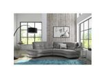 Livetastic , Grau , Textil , Füllung: Polyester , Ottomane links, L-Form, Rundform , 300x113 cm , Made in EU , Rücken echt ,
