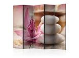 artgeist , Pink, Beige , Holz, Textil , Kiefer , massiv , Blume , 225x172x3 cm , Motiv auf Vorder- und Rückseite , Kleinmöbel, Paravents