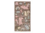 Sigikid , Taupe , Textil , Tier , rechteckig , 133x200 cm , Textiles Vertrauen - Oeko-Tex® , für Fußbodenheizung geeignet, in verschiedenen Größen erhältlich, für Hausstauballergiker geeignet, Fasern thermofixiert (heatset), pflegeleicht, strapazierfähig , Teppiche & Böden, Teppiche, Kinderteppiche