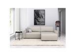 Trendmanufaktur , Sandfarben , Textil , Füllung: Polyetherschaumkern , Ottomane rechts, seitenverkehrt montierbar, L-Form , 265x164 cm , Made in Europe , Schlafen auf Sitzhöhe, Rücken echt, Armteil links, Armteil rechts ,