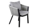 Gardenson , Grau, Schwarz , Metall, Textil , 60x73x62.5 cm , Gartenmöbel, Gartensessel, Gartenstühle