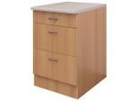 FlexWell , Buchefarben , Holzwerkstoff , 3 Schublade(n) Schubladen , einzeln stellbar , 60x85x60 cm , Made in Germany , Küche, Küchenblöcke, Küchenschränke, Küchenunterschränke