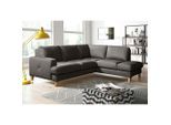 Livetastic , Dunkelbraun , Textil, Leder , Echtleder , Rindleder , Buche , Ottomane rechts, L-Form , 234x190 cm , Made in EU , Lederauswahl, seitenverkehrt erhältlich, Hocker erhältlich, Rücken echt , Wohnzimmer, Sofas & Couches, Wohnlandschaften, Ecksofas