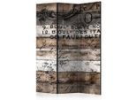 artgeist , Weiß, Hellbraun , Holz, Textil , Kiefer , massiv , Holzoptik , 135x172x3 cm , Motiv auf Vorder- und Rückseite , Kleinmöbel, Paravents