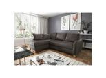 Livetastic , Dunkelbraun , Textil, Leder , Echtleder , Rindleder , Buche , Füllung: Silikon , Ottomane links, L-Form , 227x168 cm , Made in EU , Hocker erhältlich, Rücken echt, Bettkasten erhältlich, Fußauswahl, Lederauswahl, Stoffauswahl, Bettfunktion erhältlich ,