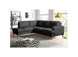 Livetastic , Schwarz , Textil, Leder , Echtleder , Rindleder , Buche , Ottomane links, L-Form , 234x190 cm , Made in EU , Lederauswahl, seitenverkehrt erhältlich, Hocker erhältlich, Rücken echt , Wohnzimmer, Sofas & Couches, Wohnlandschaften, Ecksofas