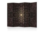 artgeist , Braun, Beige , Holz, Textil , Kiefer , massiv , Mandala , 225x172x3 cm , Motiv auf Vorder- und Rückseite , Kleinmöbel, Paravents