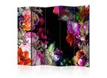 artgeist , Mehrfarbig, Schwarz , Holz, Textil , Kiefer , massiv , Floral , 225x172x3 cm , Motiv auf Vorder- und Rückseite , Kleinmöbel, Paravents