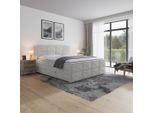 Mid.you , Hellgrau , Metall, Kunststoff, Textil, Holzwerkstoff , teilmassiv, Hartholz,teilmassiv, Hartholz , H2 + H3 , 180x200 cm , Bettkasten , Schlafzimmer, Betten, Holzbetten, Holzbetten