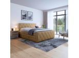 Mid.you , Beige , Holz, Metall, Kunststoff, Textil , Birke, Buche , teilmassiv, Hartholz,teilmassiv, Hartholz , H3 + H4 , 7-Zonen , 180x200 cm , Bettkasten, gepolstertes Kopfteil , Schlafzimmer, Betten, Boxspringbetten