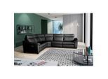 Livetastic , Schwarz , Leder , Echtleder , Rindleder , Buche , 299x299 cm , Made in EU , Lederauswahl, Rücken echt, motorische Relaxfunktion ,