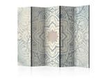 artgeist , Grau, Beige , Holz, Textil , Kiefer , massiv , Mandala , 225x172x3 cm , Motiv auf Vorder- und Rückseite , Kleinmöbel, Paravents