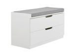 Mid.you Garderobenbank , Grau, Weiss , Textil, Holzwerkstoff , 2 Schublade(n) Schubladen , 80x44.5x35.5 cm , Garderobe, Garderobenbänke