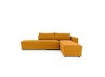 Looks by W.Joop , Gelb , Textil , Uni , Ottomane links, L-Form , 287x229 cm , Made in EU , Liegefunktion, Rücken echt ,