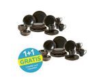 Creatable , Schwarz, Goldfarben , Keramik , 320 ml,400 ml , 34x34x33 cm , Kochen & Essen, Geschirr, Geschirrsets