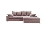 Livetastic , Rosa , Textil , Füllung: Schaumstoff,Schaumstoff , L-Form , 278x200 cm , seitenverkehrt erhältlich, Rücken echt, Armteil links, Armteil rechts , Wohnzimmer, Sofas & Couches, Wohnlandschaften, Ecksofas