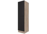 FlexWell , Schwarz, Eichefarben , Holzwerkstoff , 3 Fächer , 50x200x57 cm , Made in Germany , individuell planbar ,