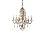 Elstead Lighting , Bronzefarben , Metall, Glas , 102.2 cm , Grüner Punkt, RoHS , mit Behang , Beleuchtung, Innenleuchten, Hängeleuchten, Kronleuchter