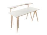 Sudbrock , Weiß, Eichefarben , Holz, Holzwerkstoff , Eiche,Eiche , massiv,massiv , 75x100x160 cm , Büromöbel, Schreibtische, Schreibtische