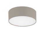 Möbelix , Weiß, Taupe , Metall, Textil , rund , 11 cm , Beleuchtung, Innenleuchten, Deckenleuchten, Deckenleuchten rund