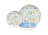 Tognana , Blau, Grün, Weiß , Keramik , Floral , Lfgb , Kochen & Essen, Geschirr, Geschirrsets, Tafelservices
