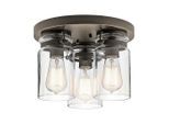 Elstead Lighting , Bronzefarben , Metall, Glas , 20.2 cm , Grüner Punkt, RoHS , Beleuchtung, Innenleuchten, Deckenleuchten