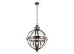 Elstead Lighting , Nickelfarben , Metall, Glas , Kugel , 83.2 cm , Grüner Punkt, RoHS , Beleuchtung, Innenleuchten, Hängeleuchten, Kronleuchter