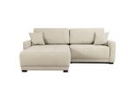Mid.you , Creme , Textil , Füllung: Schaumstoffflocken,Schaumstoffflocken , L-Form , 237x186 cm , Made in Europe , Bettkasten erhältlich, Liegefunktion, Schlafen auf Sitzhöhe, Bettfunktion erhältlich, Rücken echt ,