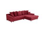 Livetastic , Rot , Textil , Füllung: Schaumstoffflocken,Schaumstoffflocken , Ottomane rechts, L-Form , 312x198 cm , Made in EU , Liegefunktion, Schlafen auf Sitzhöhe ,