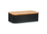 Zeller Present , Schwarz , Metall , Bambus , rechteckig , 43x23x12 cm , Kochen & Essen, Küchenutensilien, Brotkästen