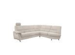 Livetastic , Beige , Textil , Uni , L-Form, Ottomane rechts , 275x236 cm , Made in EU , Relaxfunktion, seitenverkehrt erhältlich, Rücken echt, USB-Anschluss, Herz-Waage-Funktion, USB-C-Anschluss ,