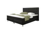 Mid.you , Schwarz , Textil , H3 , 7-Zonen , 180x115x210 cm , Oeko-Tex® Standard 100 , Matratze, gepolstertes Kopfteil, Federkernmatratze, Topper durchgehend, in verschiedenen Größen erhältlich, Kingsize, Partnermatratze mit durchgehendem Bezug ,