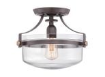 Elstead Lighting , Dunkelbraun, Bronzefarben , Metall, Glas , 26.7 cm , Grüner Punkt, RoHS , Beleuchtung, Innenleuchten, Deckenleuchten