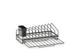 Zeller Present , Schwarz , Metall , 37x14x18 cm , Bestecksammler, Tassenablage, Tellerablage , Kochen & Essen, Küchenutensilien, Abtropfkörbe