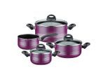 GSW , Lila , Metall , 16 cm , 1,5 l , ISO 9001 , rostfrei, Griffe werden nicht heiß, geschmacksneutral, optimale Wärmeverteilung, leichte Reinigung,mit Dampfablass , Kochen & Essen, Töpfe, Kochtopfsets