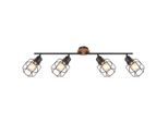 Globo , Braun, Schwarz , Holz, Metall , 11x24x80 cm , verstellbare Arme, verstellbare Spotlights , Beleuchtung, Innenleuchten, Strahler & Spots