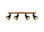 Globo , Braun, Schwarz, Goldfarben , Holz, Metall , 82x24 cm , CE , verstellbare Spotlights , Beleuchtung, Innenleuchten, Strahler & Spots