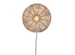 Good & Mojo , Naturfarben , Naturmaterialien , Holz , rund , 40x40x10 cm , LED-Leuchtmittel austauschbar , Beleuchtung, Innenleuchten, Wandleuchten, Wandleuchten