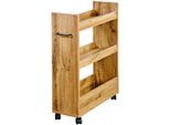 Kesper , Eichefarben , Holzwerkstoff , 3 Fächer , 22x78x60 cm , FSC 100% , Ordnen & Aufbewahren, Allzweckwägen