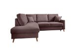 P & B , Bordeaux , Textil , Buche , massiv , Struktur , Füllung: Schaumstoff,Schaumstoff , Ottomane links, L-Form , 230x200 cm , Made in EU , Liegefunktion, Schlafen auf Sitzhöhe , Wohnzimmer, Sofas & Couches, Schlafsofas, Ecksofas mit Schlaffunktion