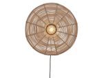 Good & Mojo , Naturfarben , Naturmaterialien , Holz , rund , 55x55x14 cm , LED-Leuchtmittel austauschbar , Beleuchtung, Innenleuchten, Wandleuchten, Wandleuchten
