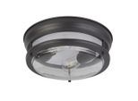 Möbelix , Klar, Schwarz , Metall, Glas , rund , 14.5 cm , Beleuchtung, Innenleuchten, Badezimmerlampen, Badezimmer-Deckenleuchten