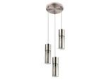 Globo , Nickelfarben , Metall, Glas, Textil , 30x150x30 cm , CE , Beleuchtung, Innenleuchten, Hängeleuchten, Hängeleuchten mehrflammig