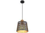 Globo , Naturfarben, Schwarz, Goldfarben , Holz, Metall , 120 cm , CE , Beleuchtung, Innenleuchten, Hängeleuchten
