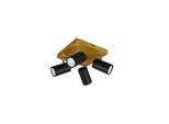 Trio Leuchten , Schwarz , Holz, Metall , 22x16x22 cm ,